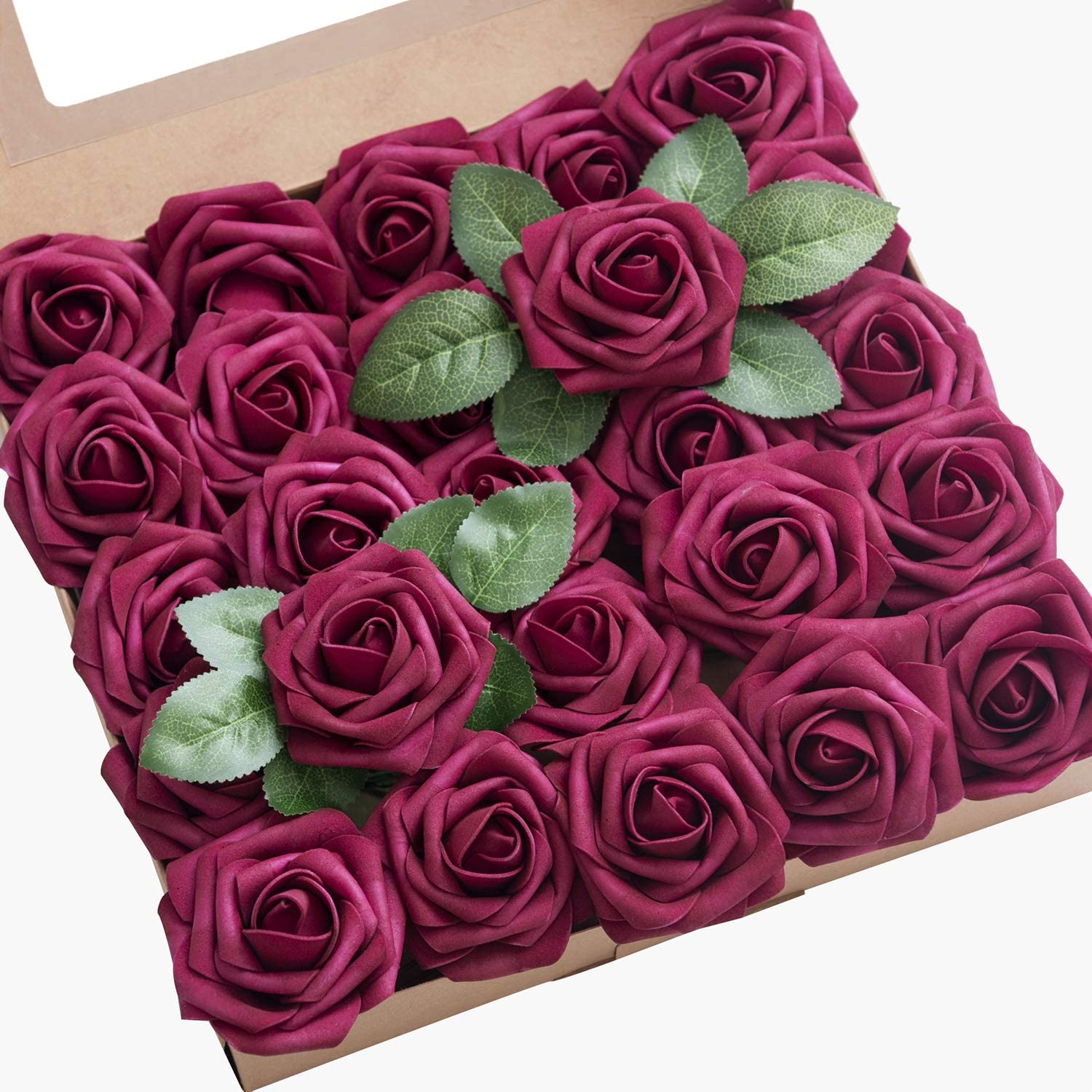 25pcs Artificial Foam Flowers Berry Pink Roses Stem for DIY Wedding Flower Arrangements Centerpieces Bouquets Party Decorations PartyDecorHQ