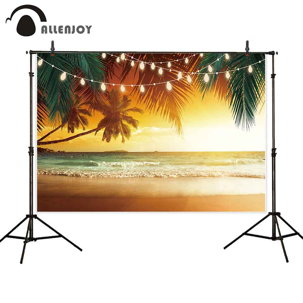 summer photography backdrop string lights decor tree holiday beach wedding birthday party sunset photophone background 