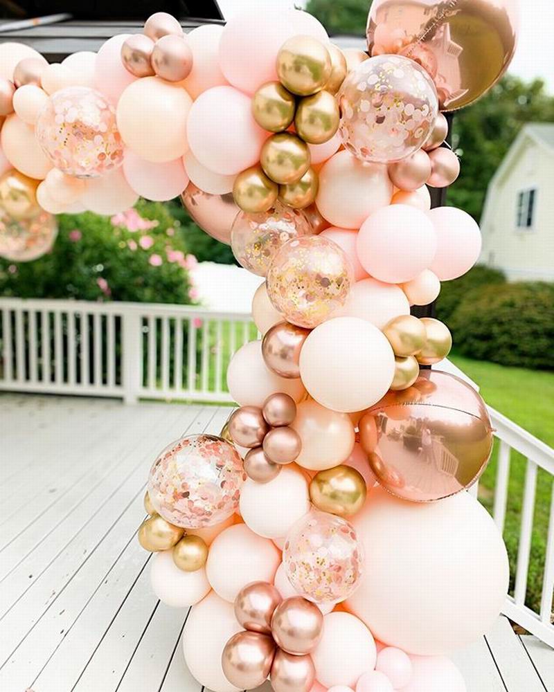 pcs Macaron Orange Balloon Garland Arch Kit Chrome Rose Gold Ballon Globos Wedding Birthday Party Decor Baby Shower Inflatable Decorations