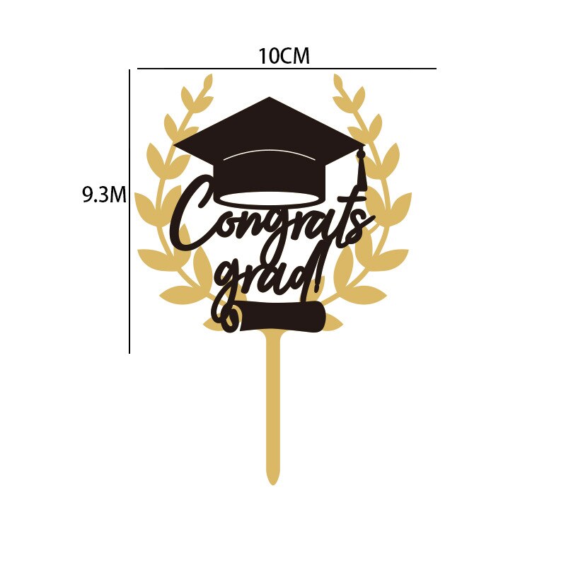 Student Hat Acrylic Graduation Cake Topper Black Transcript Bake Toppers Celebrate Decoration 