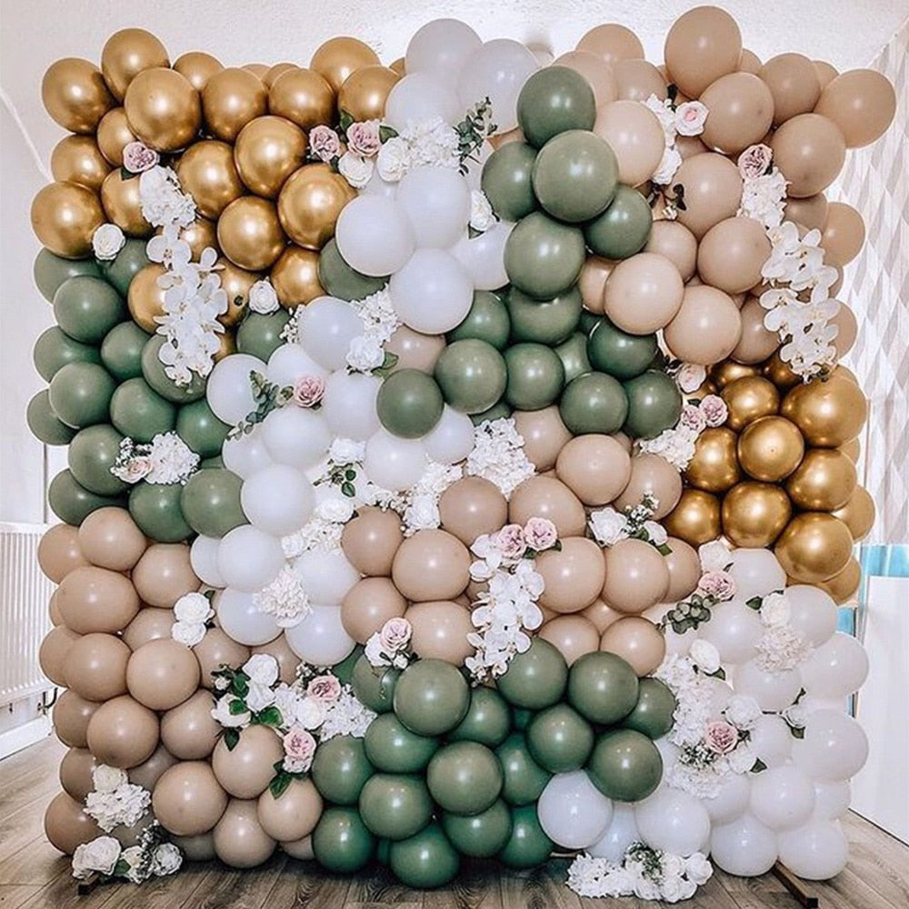 Multi Size Matte Pastel Pink Avocado Bean Green Latex Balloons Garland Kit Balls Wedding Jungle Party Home Decorations Globos 