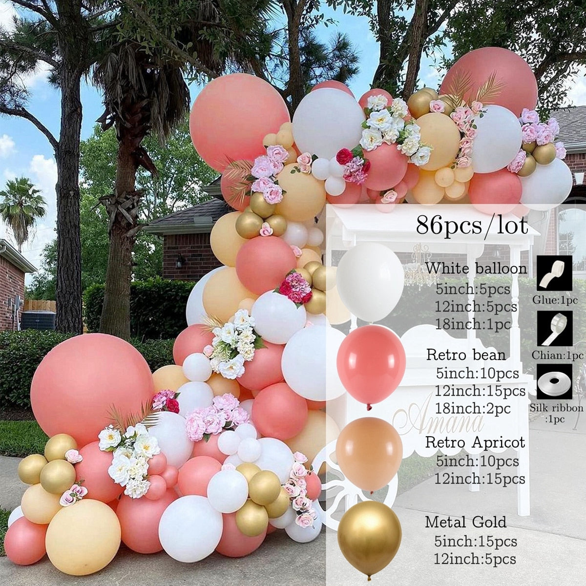 Balloon Garland Arch Kit Wedding Birthday Party Decoration Confetti Latex Balloons Gender Reveal Baptism Baby Shower Decorations Inflatable