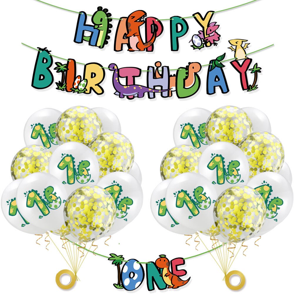 Dinosaur Theme Party Balloon Set Happy Birthday Banner Foil Balloons Boy Girl st Decoration 