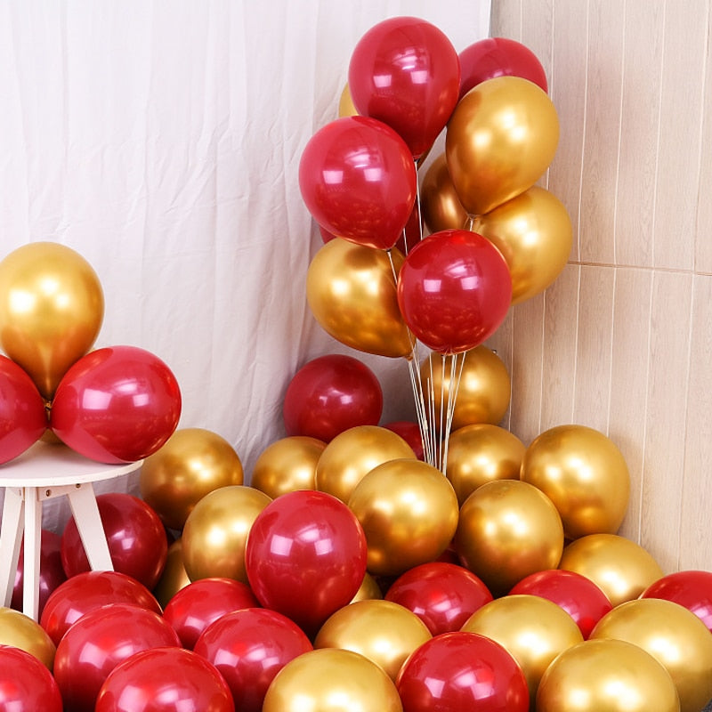 pcs Ruby Red Balloons Wedding Decoration Globos Happy Birthday Party Decor Latex Balloon BabyShower Valentine's Day Gift 