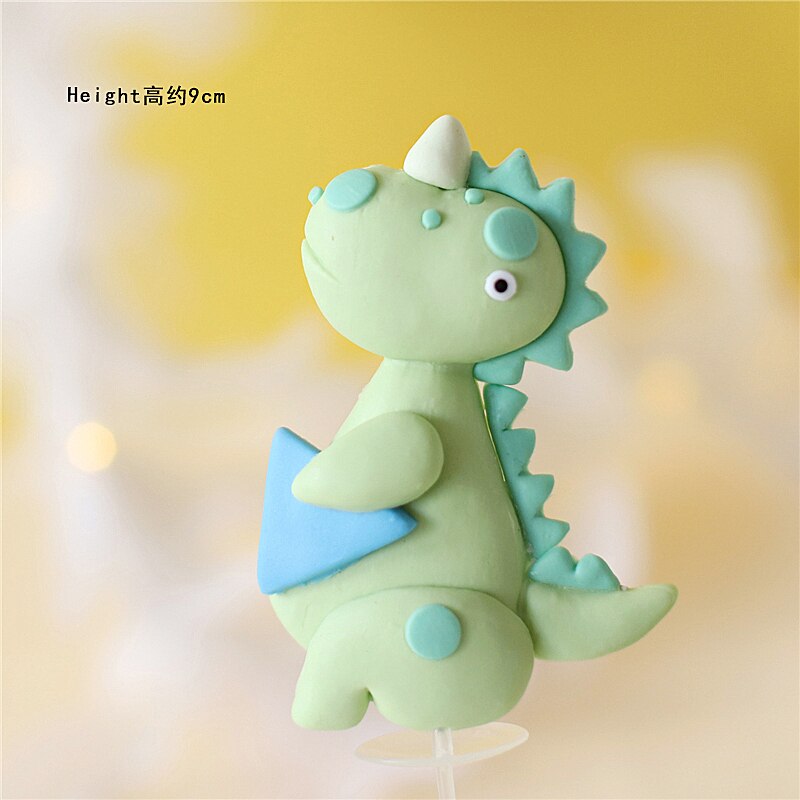 Cartoon Baby Dinosaur Cake Topper Jungle Safari Birthday Party Decor Boy Animals Jurassic World 