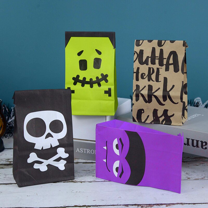 pcs Halloween Paper Bag Ghost Pumpkin Spider Candy Bags Party Trick Treat Cookie Gift Packaging Decor Supplies 