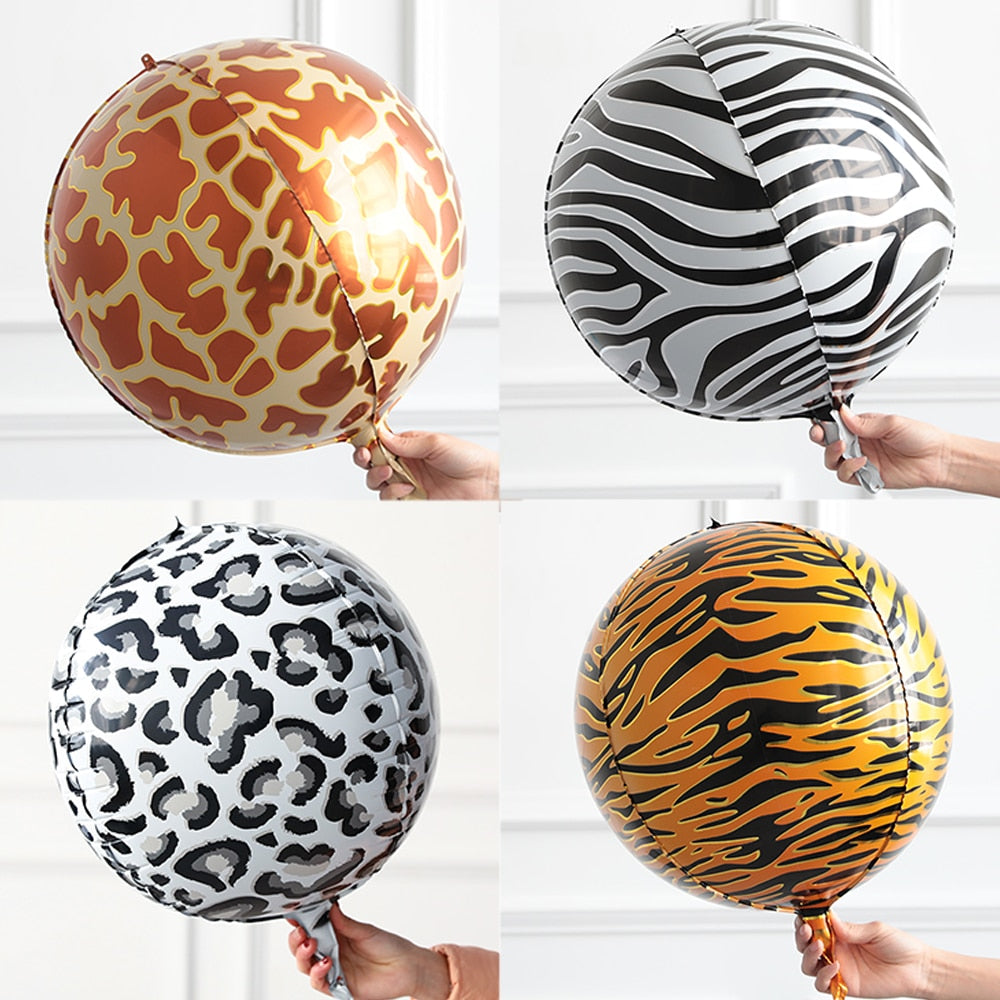 Pcs Jungle Animal Foil Balloons Kids Safari Party Decorations Tiger Zebra Leopard Helium Globos Boys Birthday Decors 