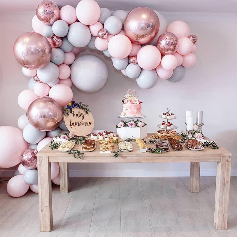 Balloon Arch Set Pink Blue White Confetti Garland Wedding Baby Baptism Shower Birthday Party Balloons Decoration Inflatable Decorations