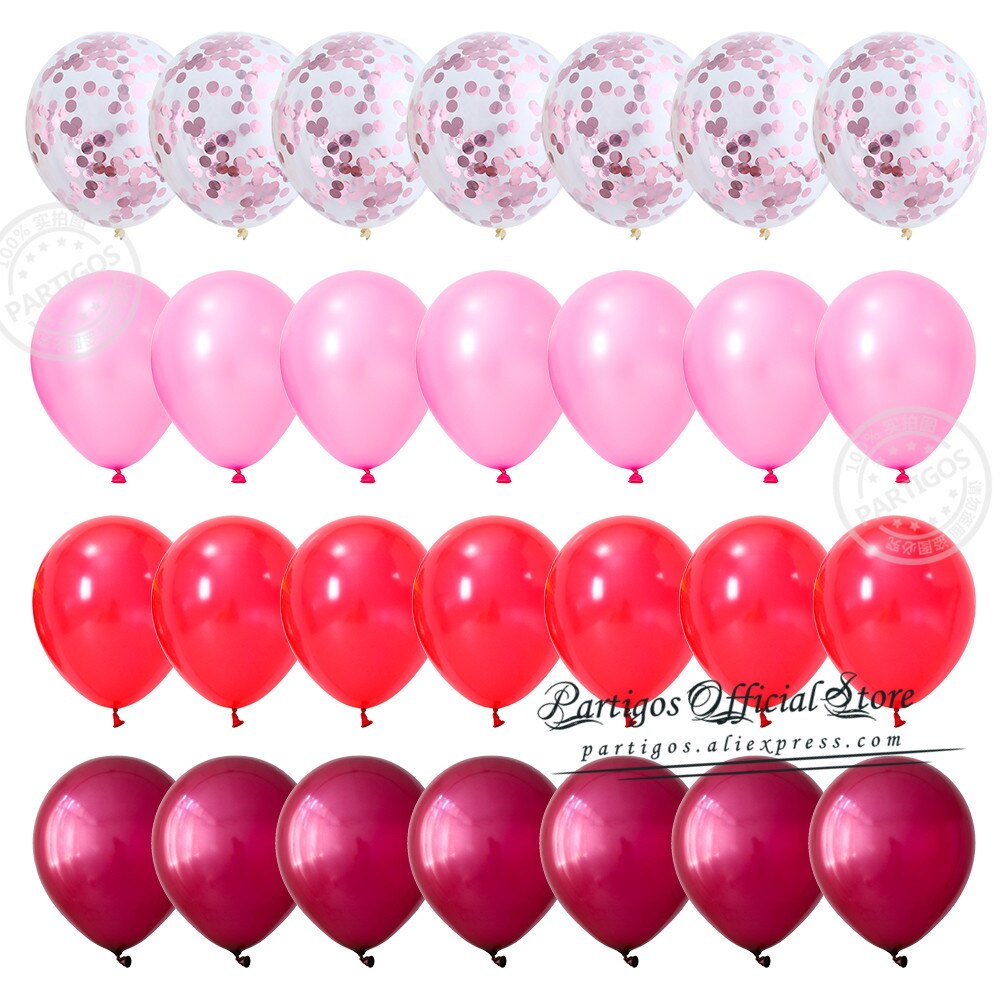 Pcs Inch Mix Red Pink Latex Balloons Heart Confetti Globos Wedding Destinations Valentine's Day Gifts Bride Party Supplies 