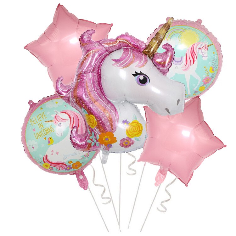 pcs Pink White Unicorn Latex Balloon Set Rose Gold /gold Confetti Balloons Girl Birthday Baby Shower Party Decoration 