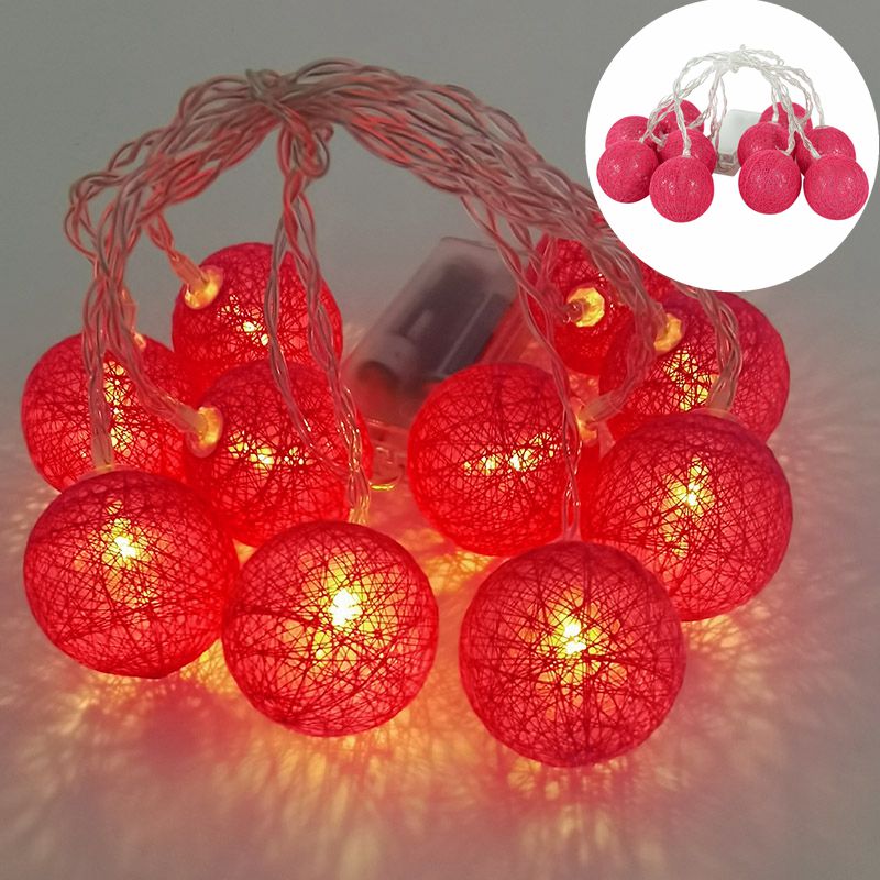 LED Cotton Ball Garland String Lights Christmas Fairy Wedding Xmas Party Home Outdoor Hanging Decoration Inflatable Decorations