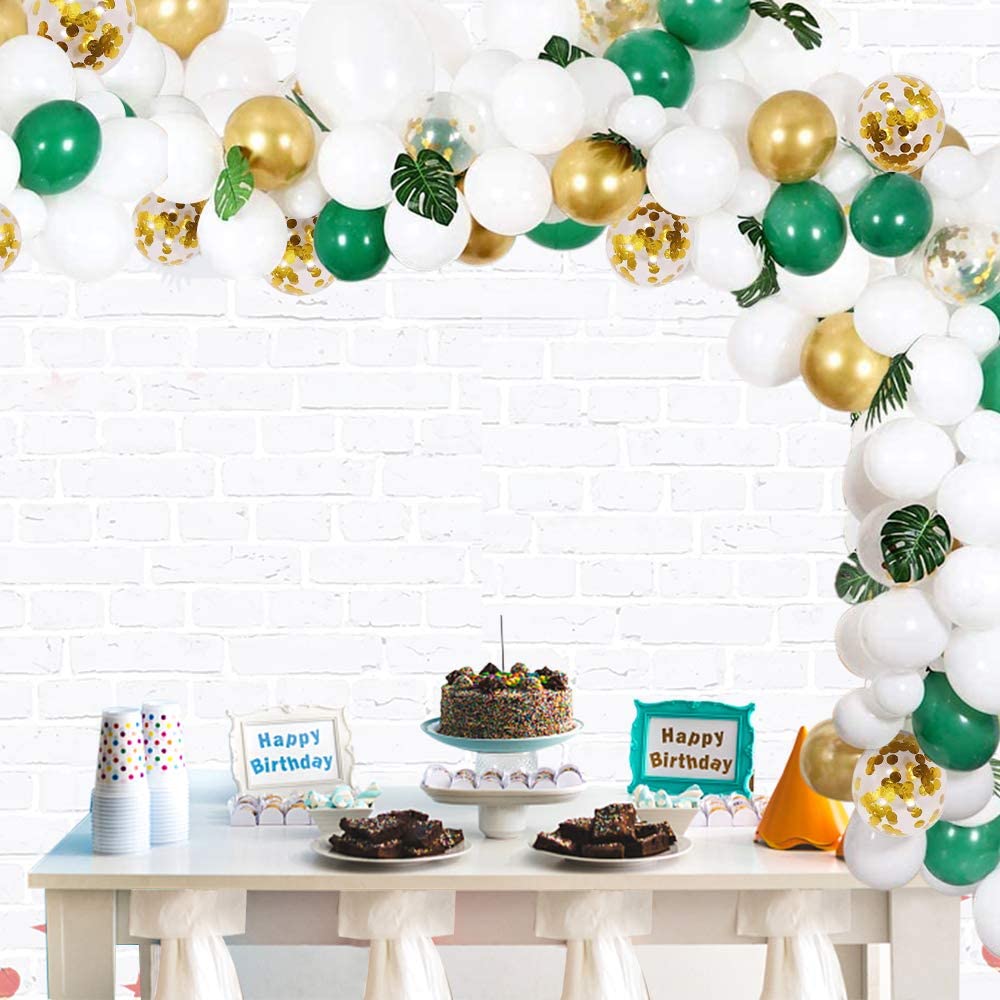 Pcs Balloon Garland Arch Kit Birthday Party Decorations Green White Balloons Baby Shower Wedding Anniversary Supplies Inflatable