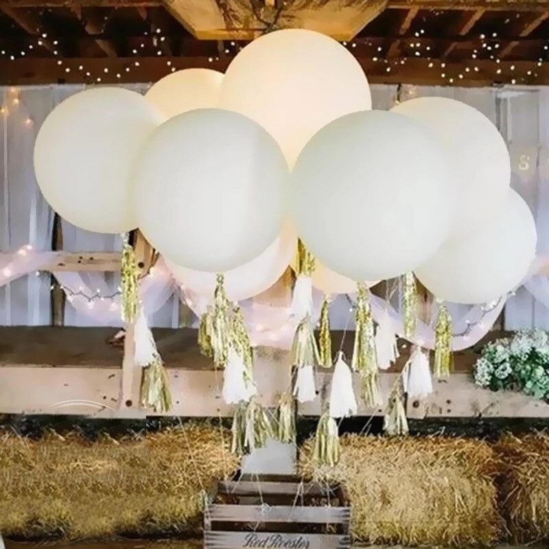 White Matte Balloons inch Latex Balloon Wedding Backdrop Baby Shower Birthday Party Decor Gender Reveal Globo 