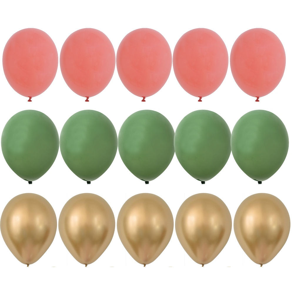 PCS inch Balloon Kit Retro Green White Gold Balls Birthday Wedding Anniversary Jungle Summer Party Decor Home Supplies 