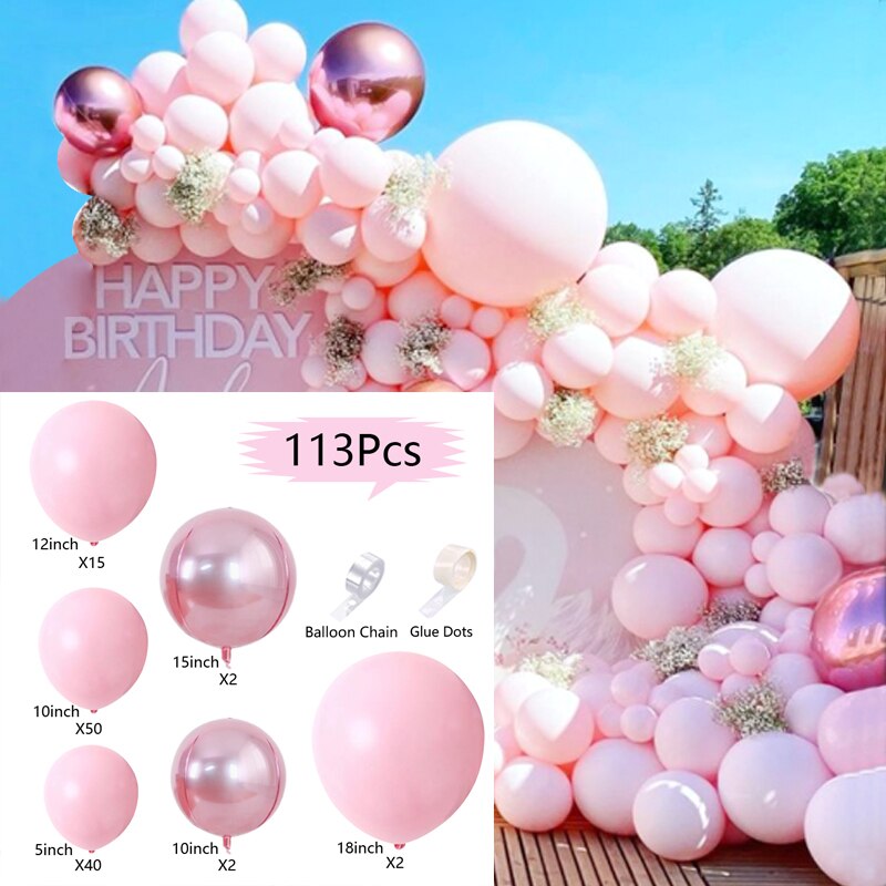 Pastel Macaron Balloons Arch Set Pink Balloon Garland Baby Baptism Shower Wedding Birthday Party Anniversary Decoration Inflatable Decorations