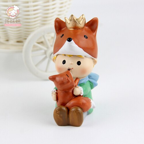 Cute Prince Resin Creative Crafts Cake Decorations Little Boy Model Standing Micro Landscape Flower Pots Decor Home Figurines 