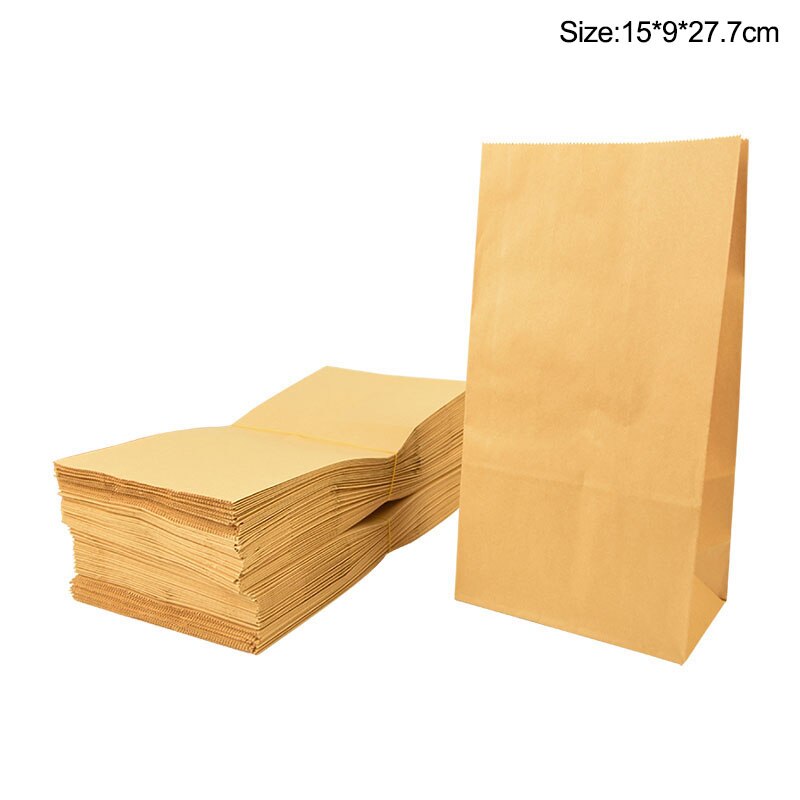 pcs Fine Kraft Paper Bag Gift Biscuit Candy Food Cookie Bread Seen Snack Baking Environmentally Dry Packaging Bags 