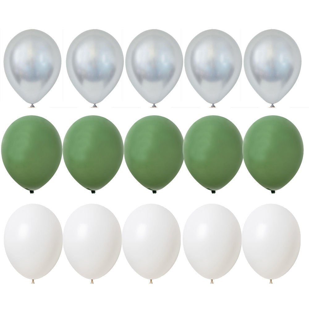 PCS inch Balloon Kit Retro Green White Gold Balls Birthday Wedding Anniversary Jungle Summer Party Decor Home Supplies 