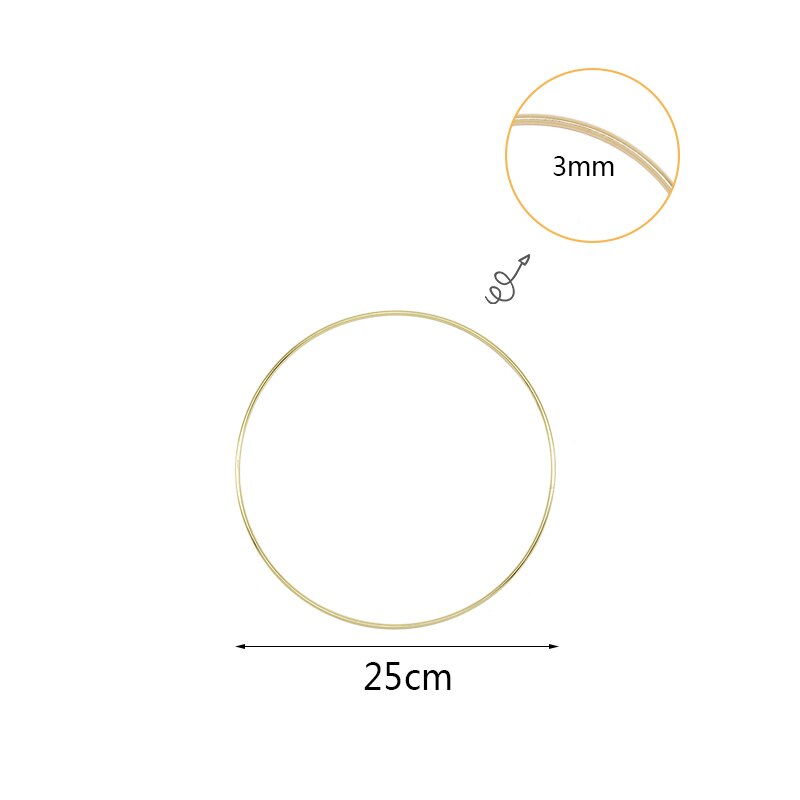 Pc cm Iron Gold Metal Ring Portable Garland Baby Shower Wedding Bride Flowers Wreath Handmade Catcher Hoop Decor Inflatable Party Decorations