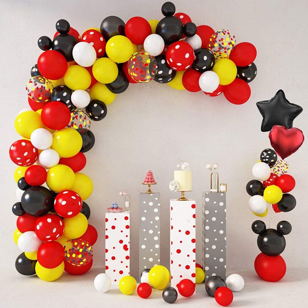 pcs Red Yellow Black Balloon Garland Arch Kit Polka Dot Latex Baby Shower Wedding Birthday Party Decorations Balls Inflatable