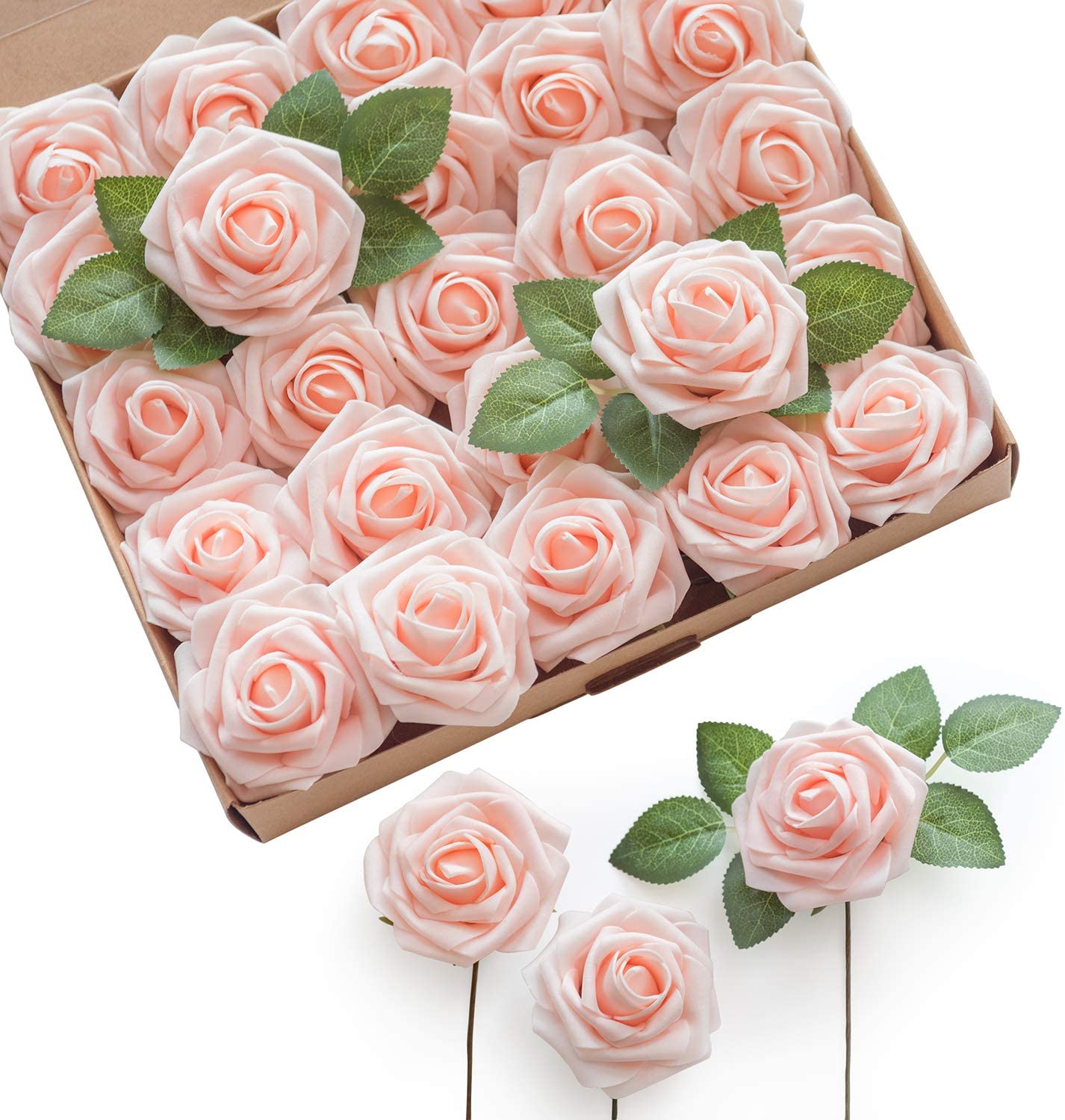 25pcs Artificial Foam Flowers Berry Pink Roses Stem for DIY Wedding Flower Arrangements Centerpieces Bouquets Party Decorations PartyDecorHQ