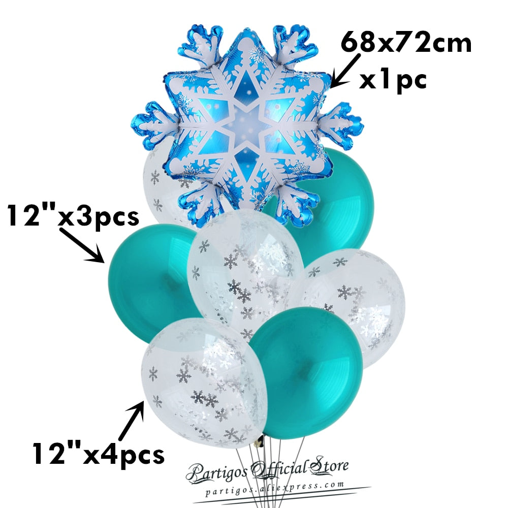 set Mix Snowflake Foil Balloons inch Ice blue number ballons Winter ice snow Party Birthday party Decoration Elsa Ballon 