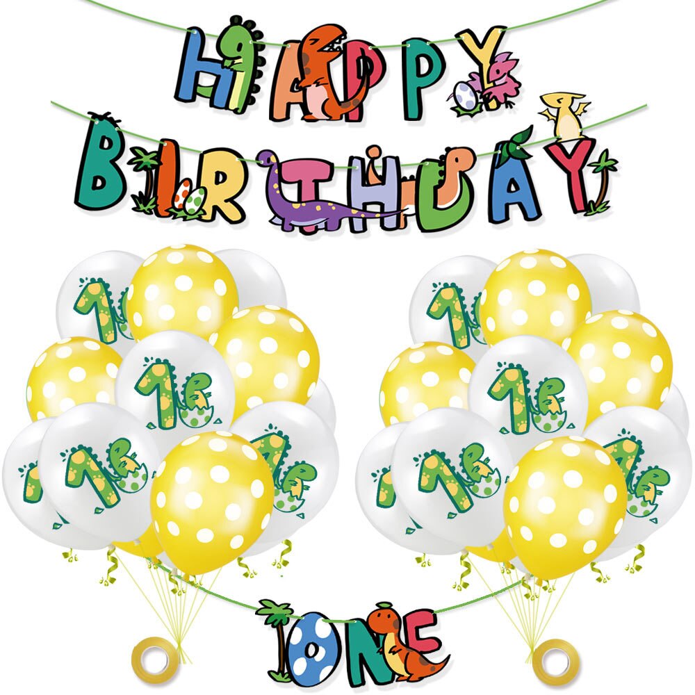 Dinosaur Theme Party Balloon Set Happy Birthday Banner Foil Balloons Boy Girl st Decoration 