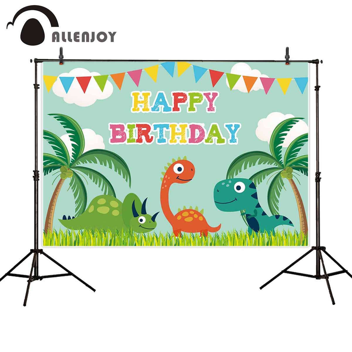 photography backdrop dinosaur birthday cartoon coconut tree banner party decoration background photophone children 