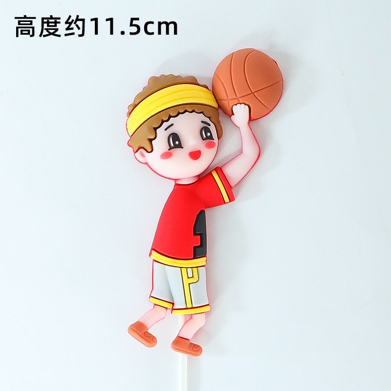 Football Basketball Theme Cupcake Topper Boy Happy Birthday Party Soccer Cake Baking Decoration Supplies 