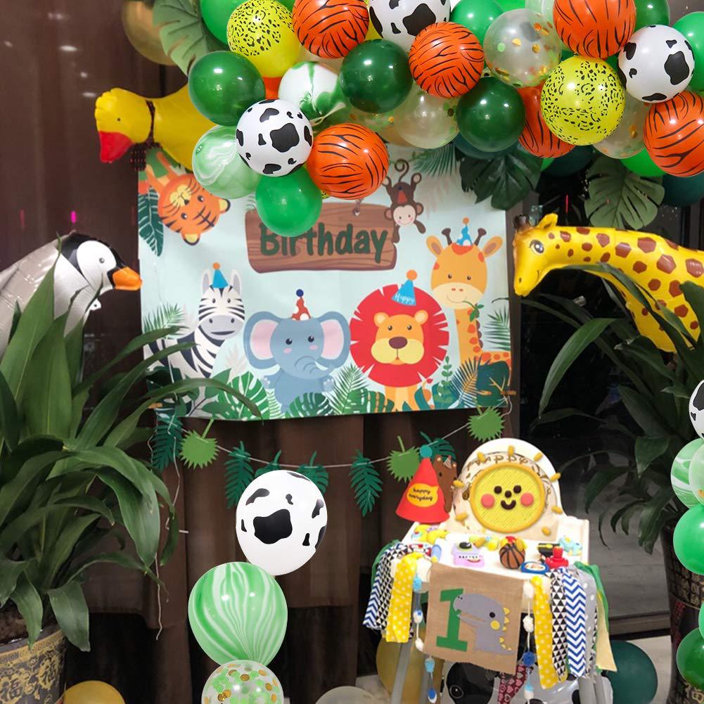 PCS Forest Animal Theme Party Decoration Green Confetti Latex Balloon Boys Girls Baby Shower Birthday Supplies 