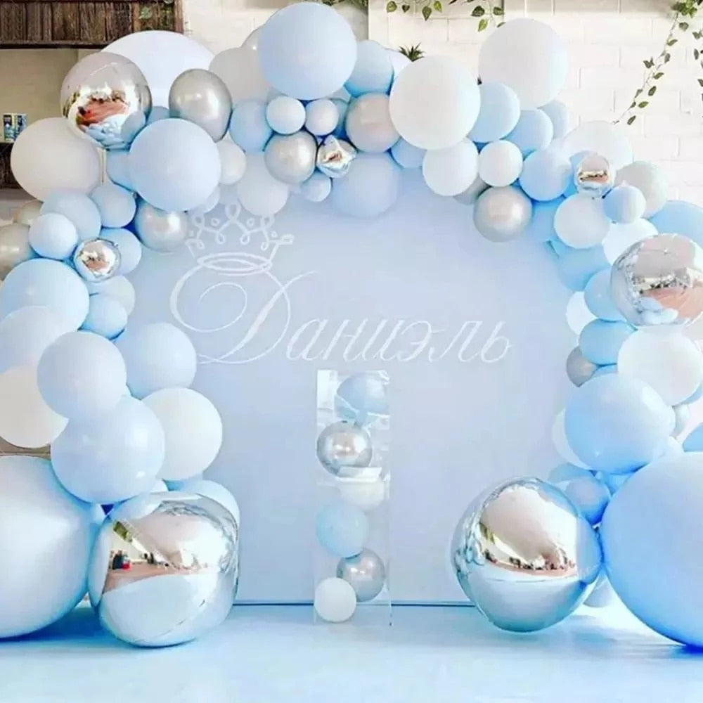 Blue Macaron Balloon Garland Arch Kit Birthday Party Decor Foil Latex Ballon Wedding Baby Shower Kids Baloon Inflatable Decorations