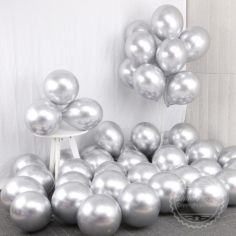 Chrome Metal Balloon inch Helium Latex Balloons Birthday Party Decoration Wedding Room Decor Baby Shower Globos Supplies 