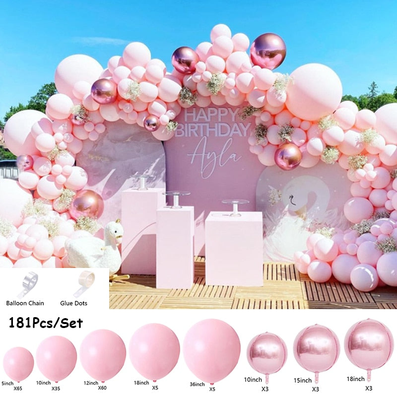 Pastel Macaron Balloons Arch Set Pink Balloon Garland Baby Baptism Shower Wedding Birthday Party Anniversary Decoration Inflatable Decorations