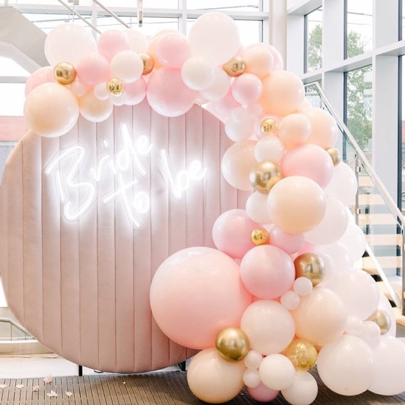 Balloons Arch Set Pink White Orange Confetti Baloon Garland Wedding Birthday Party Baby Baptism Shower Balloon Decoration Inflatable Decorations