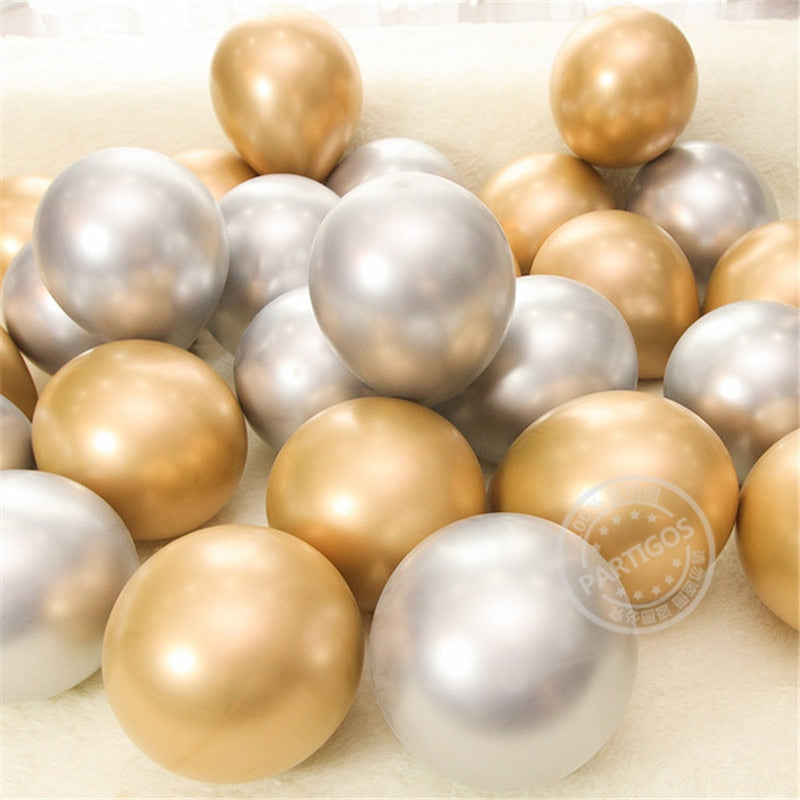 pcs inch mixed Chrome metallic shiny Latex Balloons Wedding birthday Party Decors supplies helium globos bulk sell 