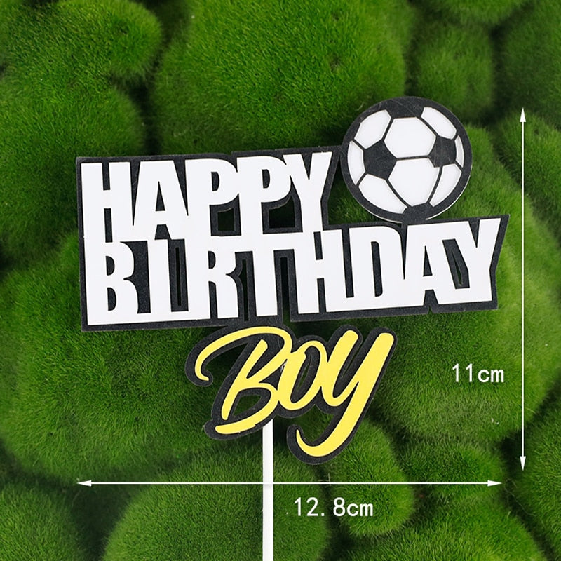 World Cup Football Basketball Cake Topper Happy Birthday Theme Style Kid Boy Party Soccer Decoration Supplies Flags 