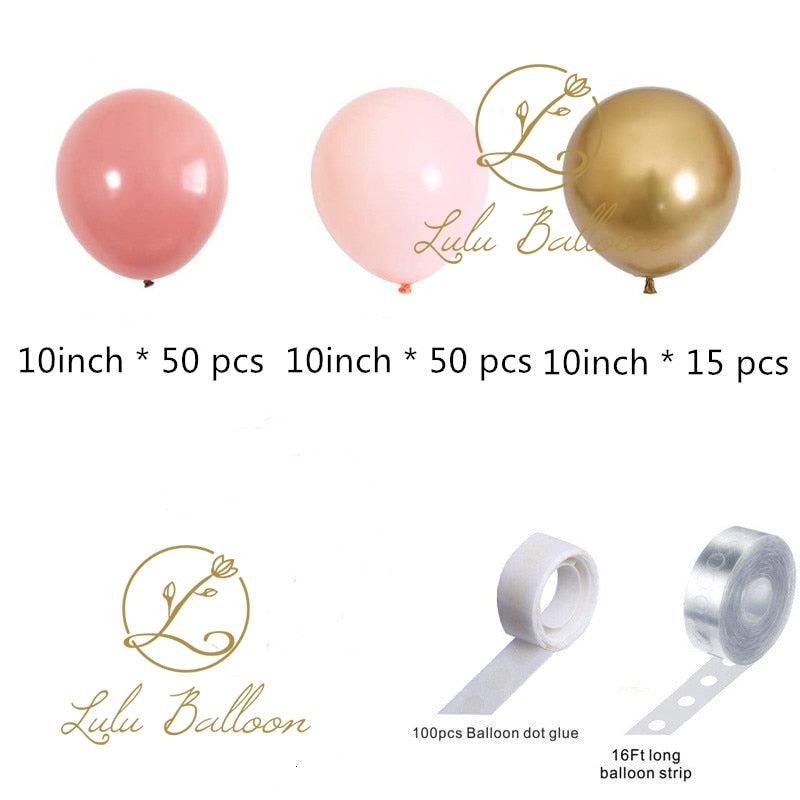 Rosewood Blush Pink Gold Balloon Garland kit Girls Garden Birthday Wedding Baby Shower Hen Party Bachelorett Inflatable Decorations