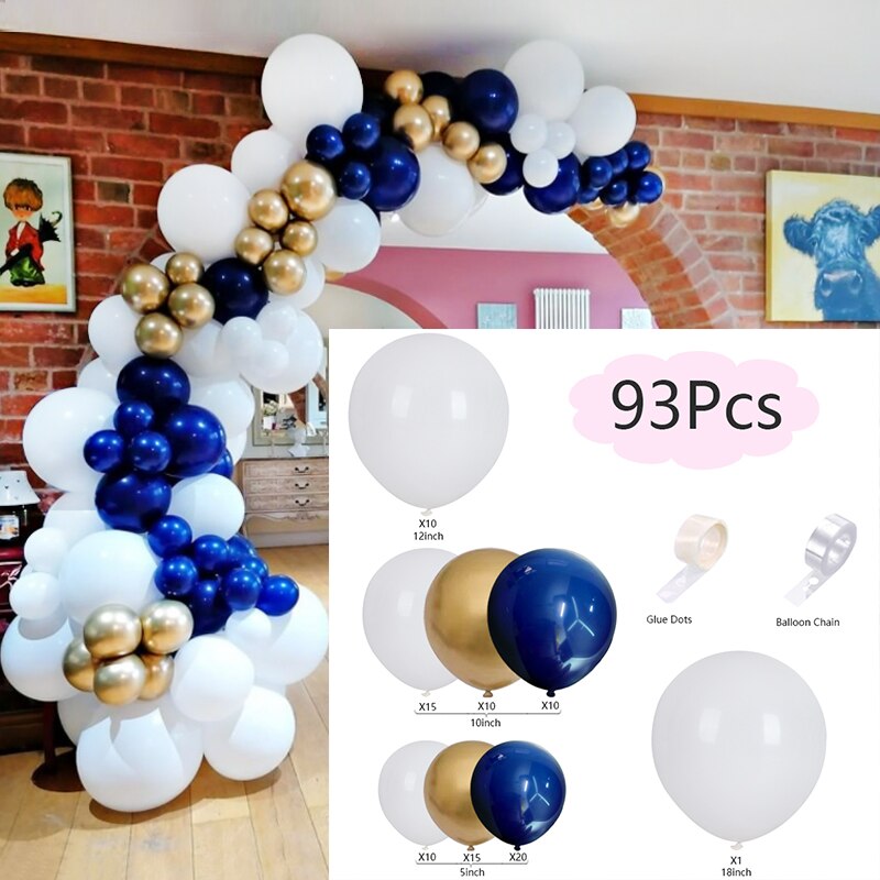 Macaron Balloons Arch Set White Blue Gold Balloon Garland Baby Baptism Shower Wedding Birthday Party Decoration Inflatable Decorations