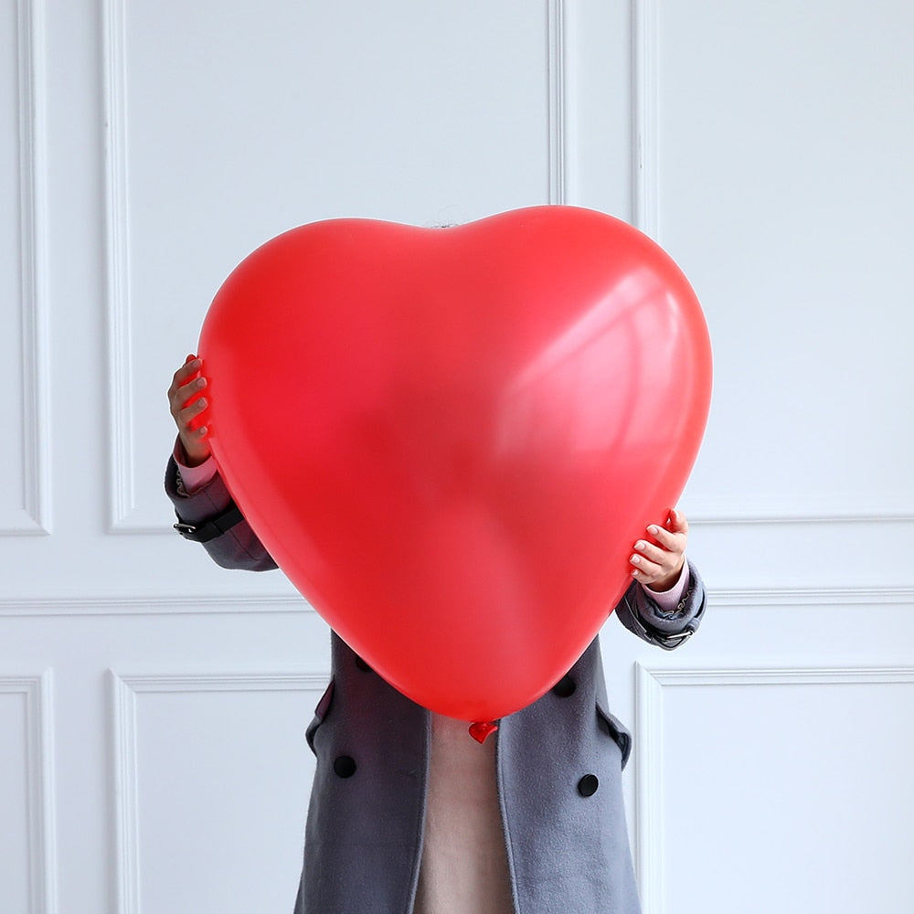 Inch Huge Red Heart Balloons Latex Helium Globos Valentines Day Party Supplies Engagement Anniversary Wedding Decorations 