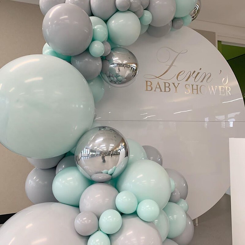 pcs Pastel Balloons Garland Arch Kit Sliver Macaron Gray Mint Birthday Wedding Baby Shower Anniversary Party Decoration Inflatable Decorations