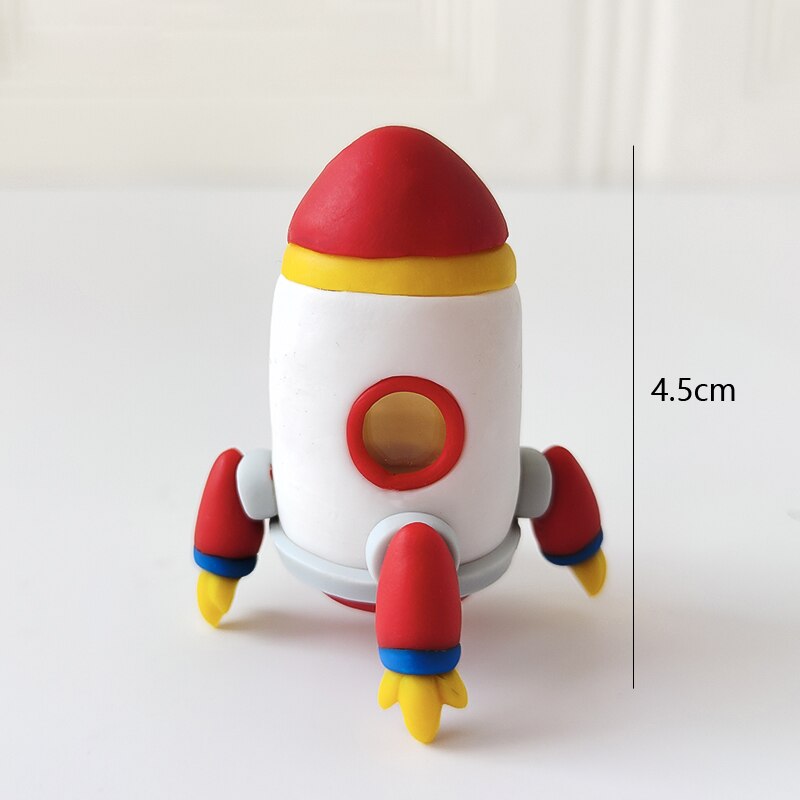 New Rocket Astronaut Planet Moon Happy Birthday Letter Decoration Cake Topper Dessert Children's Day Lovely Gifts Supplies 