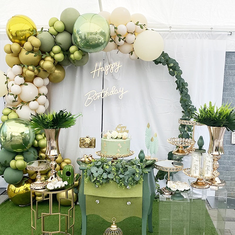 Retro Olive Green DIY Balloon Arch Garland Kit Baby Shower Bridal Birthday Party Wedding Engagement Graduation Decor Inflatable Decorations