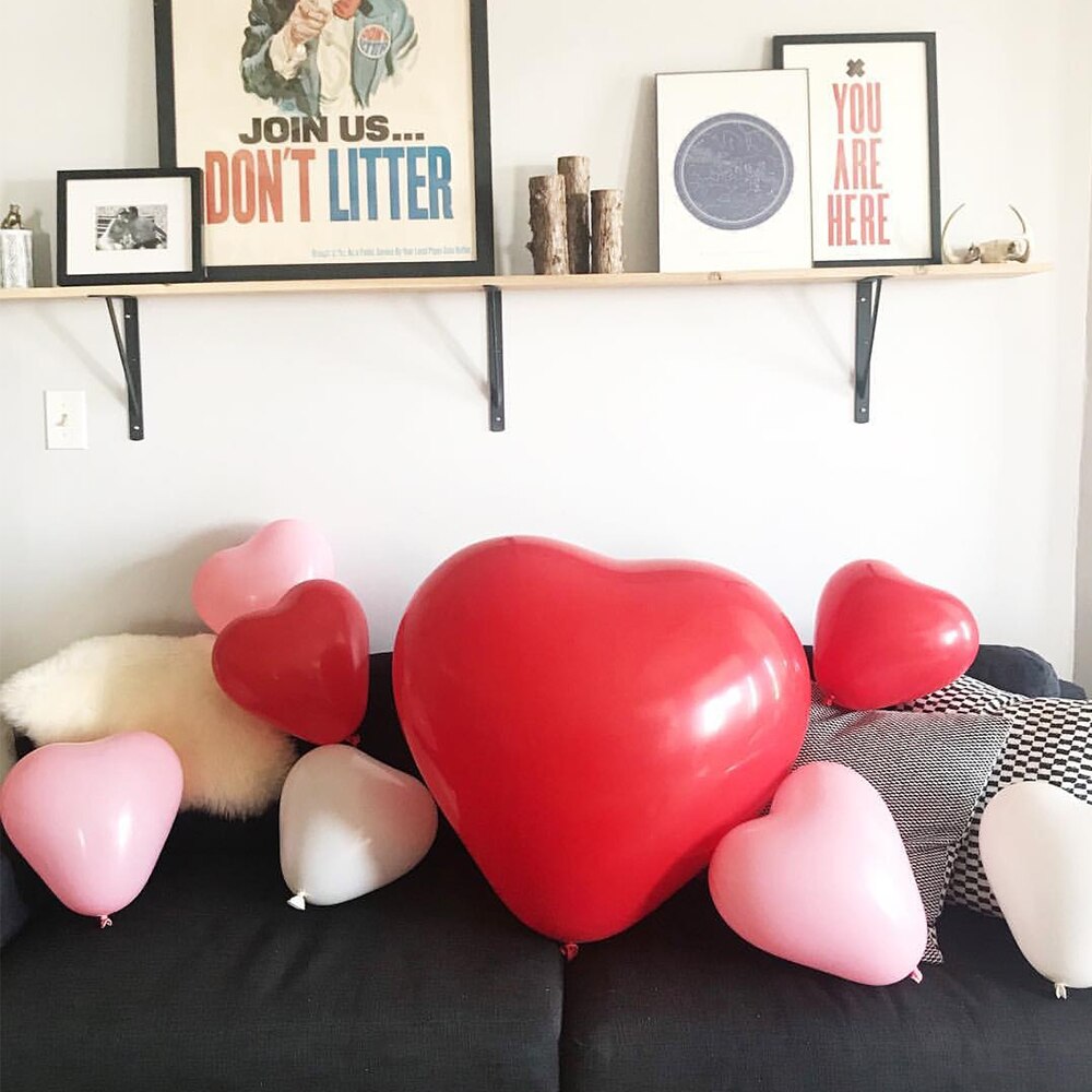 Inch Huge Red Heart Balloons Latex Helium Globos Valentines Day Party Supplies Engagement Anniversary Wedding Decorations 