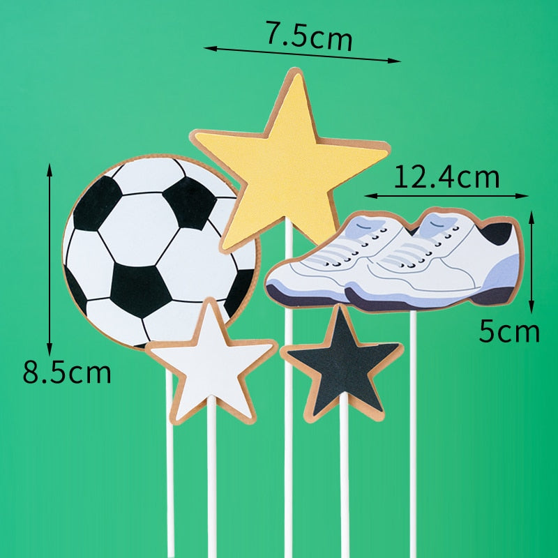 Football Cake Topper Decor Soccer Boy First Happy Birthday Footbal Treat Theme Dessert Decoration 