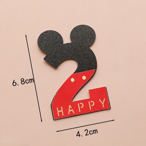 Creative Baby Happy Birthday Cute Mice Ear Number Cake Topper for Kids Birthday Party Cake Decorating Supplies Baby Shower PartyDecorHQ