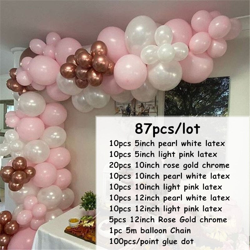 Balloons Garland Arch Kit Blue White Latex Wedding Decor Baby Shower Birthday Party Backgound Globos Supplies Inflatable Decorations