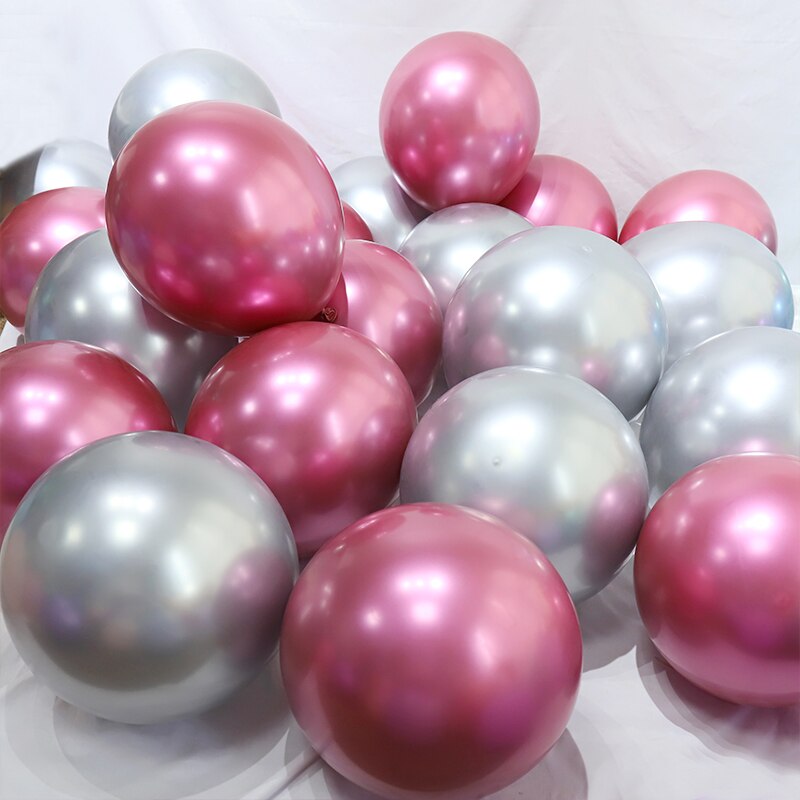 pcs inch Rose Gold Metallic Chrome Balloons Glossy Metal Latex Helium Balls Wedding Birthday Baby Shower Decorations 