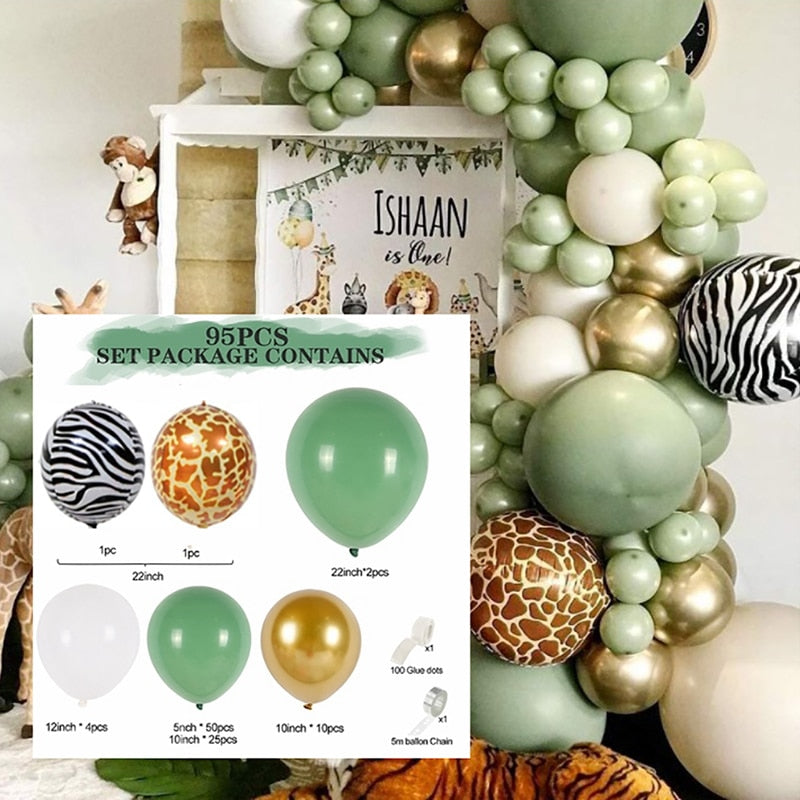 Macaron Balloons Green Gold Metal Balloon Garland Arch Wedding Birthday Decoration Party Kids Baby Shower Inflatable Decorations