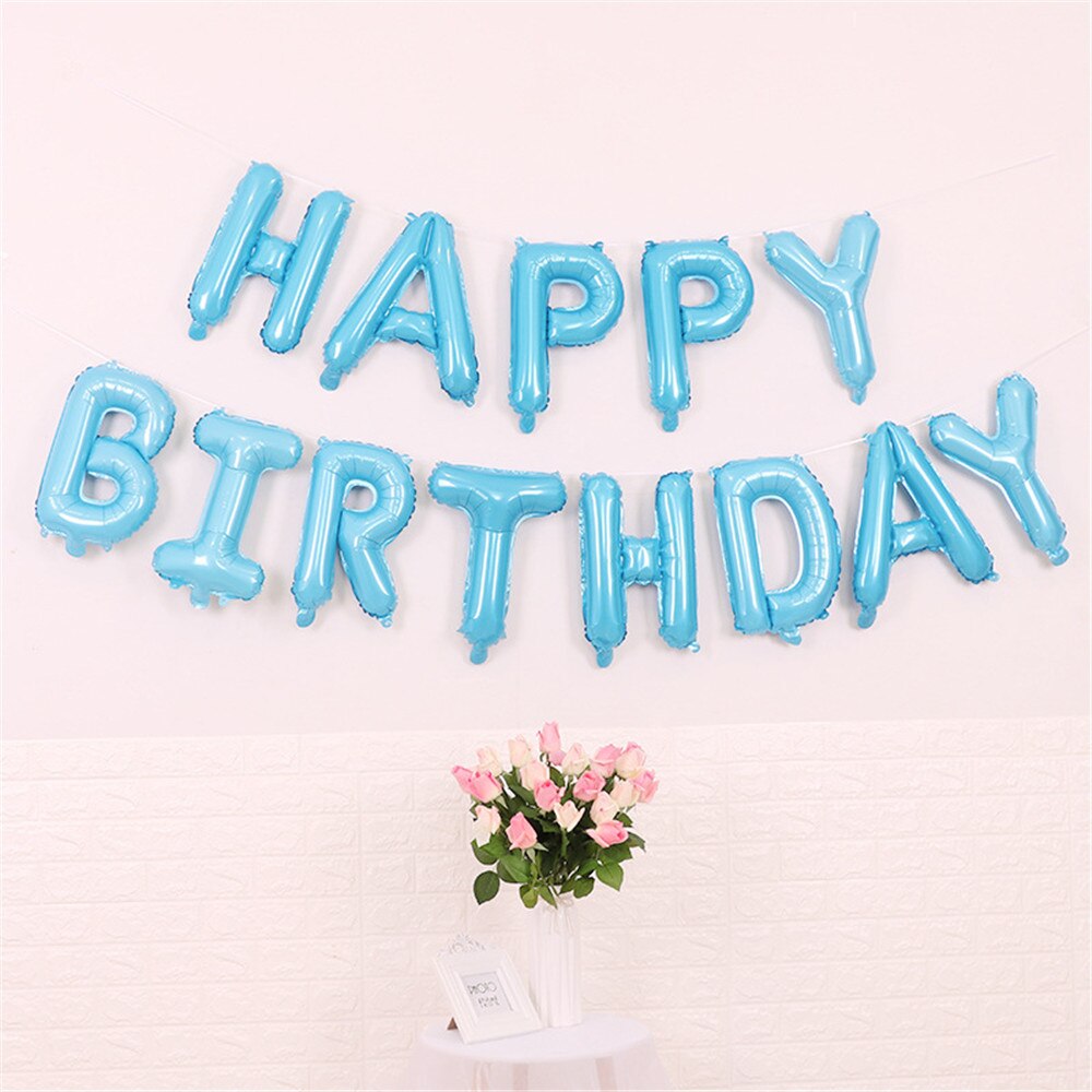 Happy Birthday Decoration Balloons Rose Gold Letter Foil Ballons love Banner Party Decor Globos Balony Anniversa 