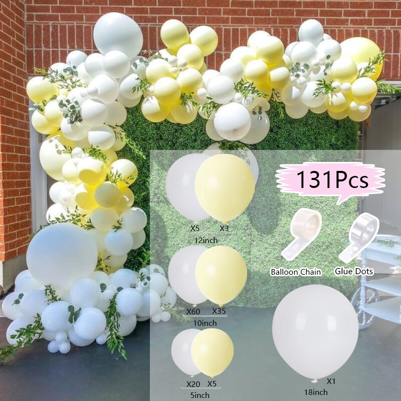 Pcs Balloons Arch Set Gray White Blue Yellow Balloon Garland Birthday Party Baby Baptism Shower Wedding Decoration Inflatable Decorations